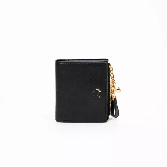 Przenośny mały portfel ze skóry bydlęcej zapinany na zamek